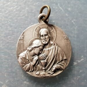MEDALLA RELIGIOSA CRISTO / SANTO CALIZ 21x18 mm PROBABL PLATA