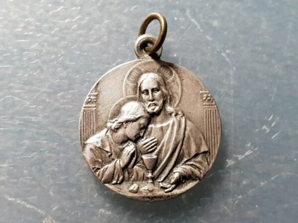 MEDALLA RELIGIOSA CRISTO / SANTO CALIZ 21x18 mm PROBABL PLATA