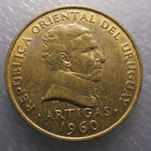 URUGUAY 10 CENTESIMOS 1960 ARTIGAS EBC+/SC-