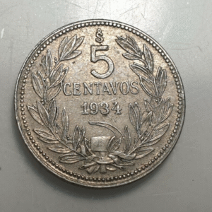 CHILE 5 CENTAVOS 1934 NICKEL MBC