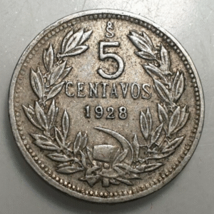 CHILE 5 CENTAVOS 1928 NICKEL MBC
