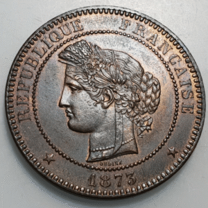 FRANCIA FRANCE REPUBLICA 10 CENTIMES 1873 SC UNC BRILLO ORIGINAL