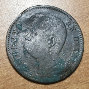 ITALIA REINO UMBERTO I 5 CENTESIMI 1895 R BC/BC+ ESCASA
