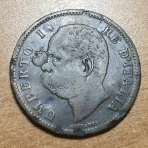 ITALIA REINO UMBERTO I 5 CENTESIMI 1895 R BC/BC+ ESCASA
