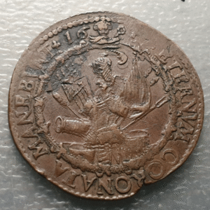 IMPERIO ESPAÑOL PAISES BAJOS BRUSELAS CARLOS II JETON 1694 TREGUA 20 AÑOS 31 mm
