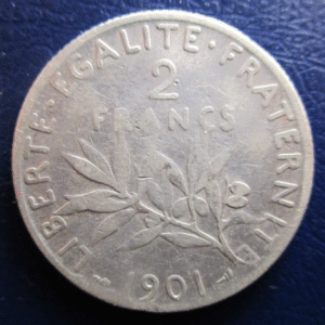 FRANCIA FRANCE 2 FRANCS 2 FRANCOS 1901 BC+