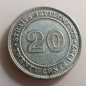 STRAITS SETTLEMENTS GEORGE V 20 CENTS 1927 MBC