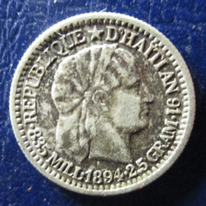 HAITI 10 CENTIMES 1894 MBC PATINA BONITA