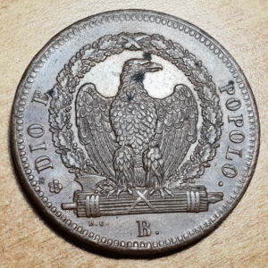 ESTADOS PAPALES PONTIFICIO VATICANO REPUBLICA ROMANA 3 BAIOCCHI 1849 EBC+ BRILLO