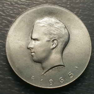 BELGICA BELGIUM BALDUINO 1965 MEDALLA O PRUEBA DE MONEDA EN PLATA 10,59g 27mm SC