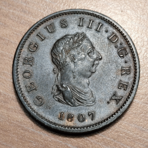 GREAT BRITAIN GRAN BRETAÑA GEORGE III 1/2 PENNY 1807 SC-