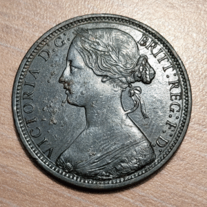 GREAT BRITAIN GRAN BRETAÑA VICTORIA 1 PENNY 1872 MBC+