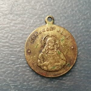 MEDALLA RELIGIOSA SAGRADO CORAZON DE JESUS / SAGRADO CORAZON DE MARIA 23x19 mm
