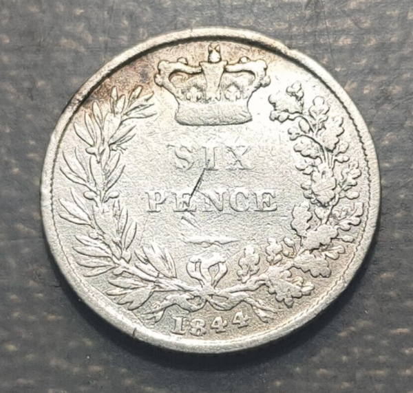 GREAT BRITAIN GRAN BRETAÑA VICTORIA 6 PENCE 1844 BC/BC+ - Imagen 2