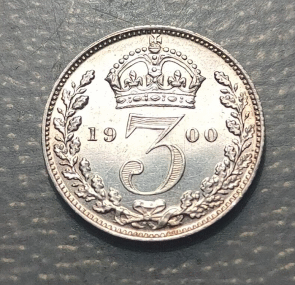 GREAT BRITAIN GRAN BRETAÑA VICTORIA 3 PENCE 1900 MAUNDY SC- - Imagen 2
