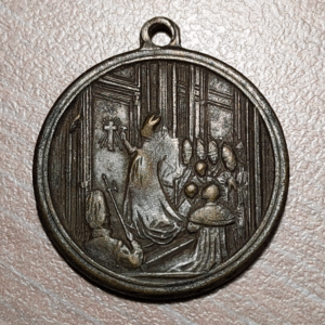 MEDALLA RELIGIOSA ANO SANTO JUBILEO ROMA PAPA PIO XII / APERTURA PUERTA SANTA