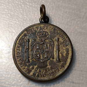 BOLIVIA MEDALLA INAUGURACION FERROCARRIL A POTOSI 15 MAYO 1912