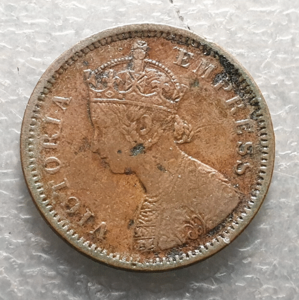INDIA BRITANICA BRITISH INDIA VICTORIA 1/2 PICE 1890 BC+/MBC- - Imagen 2