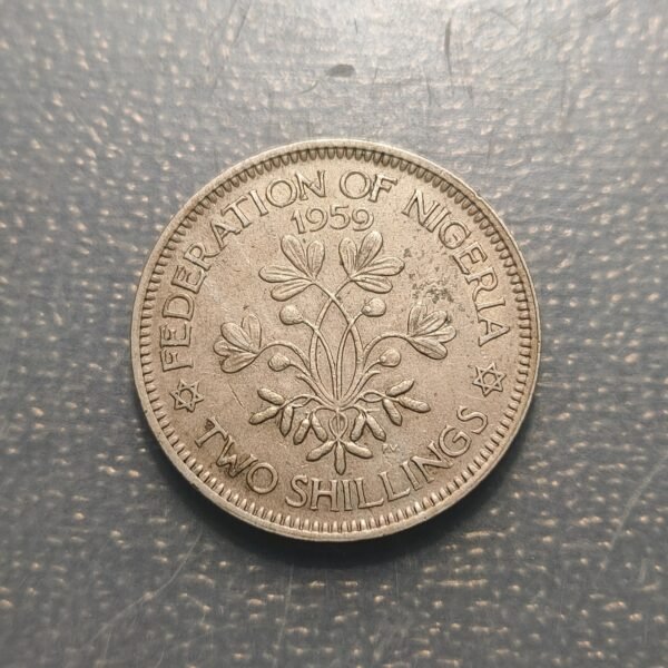NIGERIA BRITISH PROTECTORATE ELIZABETH II 2 SHILLINGS 1959 KM 6 EBC - Imagen 2