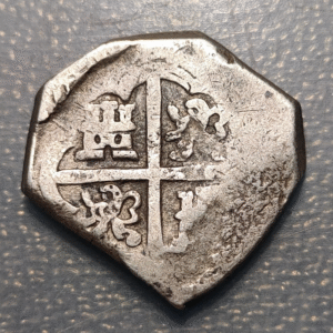 SPAIN OR SPANISH COLONIAL 4 REALES SILVER COB MACUQUINA 13.82g