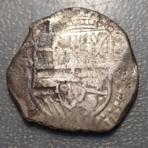 BOLIVIA POTOSI PHILIP IV SPANISH COLONIAL 8 REALES 1626? SILVER COB MACUQUINA