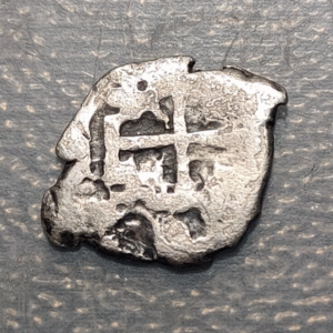 BOLIVIA POTOSI CHARLES II SPANISH COLONIAL 1/2 REAL 1693 SILVER COB MACUQUINA