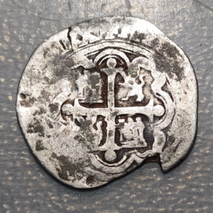 MEXICO SPANISH COLONIAL 1 REAL SILVER COB MACUQUINA 2.95g