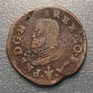 IMPERIO ESPAÑOL PAISES BAJOS BRUJAS FELIPE II 1 STATENOORD 1 LIARD S/F BC+