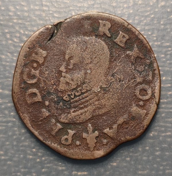 IMPERIO ESPAÑOL PAISES BAJOS BRUJAS FELIPE II 1 STATENOORD 1 LIARD S/F BC+