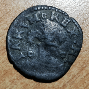 IMPERIO ESPAÑOL MILAN FELIPE II TRILLINA S/F FLORES DE 4 HOJAS AL LADO DE LA F