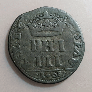 IMPERIO ESPAÑOL MILAN FELIPE III DINERO DE 4 SOLDI 1608 ESCASA