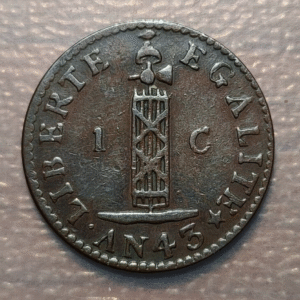 HAITI 1 CENTIME 1846 (AN 43) MBC+