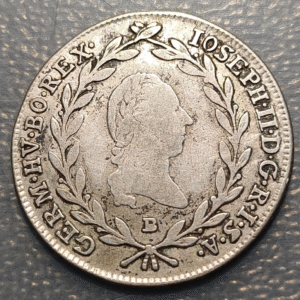 AUSTRIA JOSEPH II 20 KREUZER 1787 B KREMNITZ BC+/MBC-