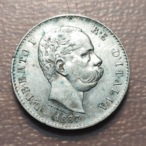 ITALIA REINO HUMBERTO I UMBERTO I 1 LIRA 1887 MBC+/EBC-
