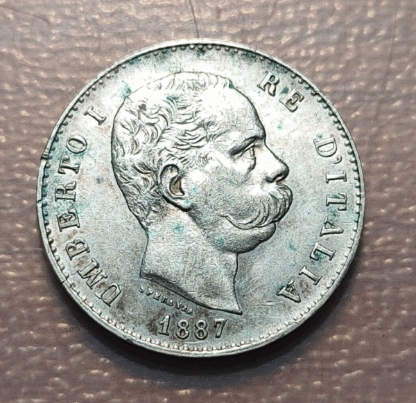 ITALIA REINO HUMBERTO I UMBERTO I 1 LIRA 1887 MBC+/EBC-