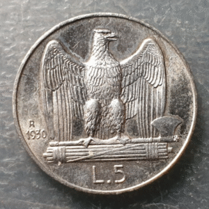 ITALIA REINO VITTORIO EMANUELE III 5 LIRE 5 LIRAS 1930 * 1 ROSETA EBC/EBC+