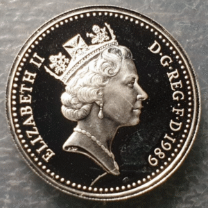 GREAT BRITAIN GRAN BRETAÑA UK 1 POUND 1989 SILVER PLATA SC UNC