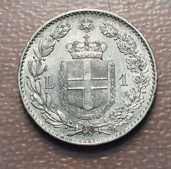 ITALIA REINO HUMBERTO I UMBERTO I 1 LIRA 1887 MBC+/EBC- - Imagen 2