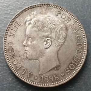 ESPAÑA ALFONSO XIII 5 PESETAS 1898 EBC/EBC+