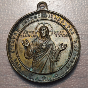 MEDALLA RELIGIOSA APOSTOLADO DE LA ORACION ALIANZA DEL CORAZON JESUS 16g 39x35g