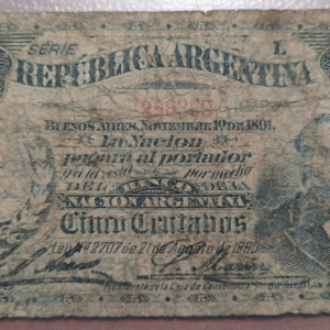 ARGENTINA 5 CENTAVOS 1891 P-209