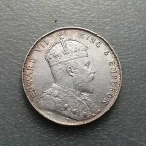 STRAITS SETTLEMENTS SINGAPORE MALAYA MALAYSIA EDWARD VII DOLLAR 1907 SMALL SIZE