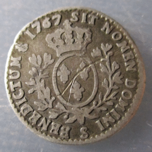 FRANCIA FRANCE LOUIS XV 1/10 ECU - 12 SOLS 1767 S REIMS