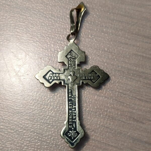 MEDALLA RELIGIOSA CRUCIFIJO / CORAZON DE JESUS 52x33mm 5,12g - Imagen 2