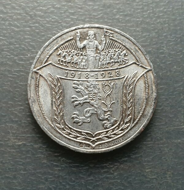 CZECHOSLOVAKIA SILVER MEDAL 1918-1928 34 mm SCARCE