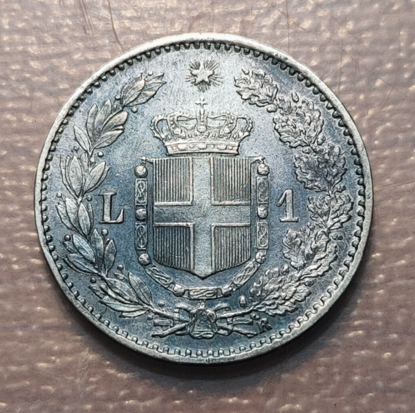 ITALIA REINO HUMBERTO I UMBERTO I 1 LIRA 1886 MBC+ - Imagen 2