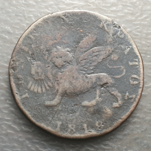 GRECIA GREECE ISLAS JONICAS IONIAN ISLANDS  1 OBOL 1819 KM-32 BC ESCASA SCARCE