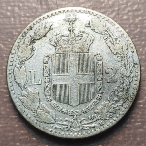 ITALIA REINO HUMBERTO I UMBERTO I 2 LIRAS 2 LIRE 1898 FECHA RARA MBC