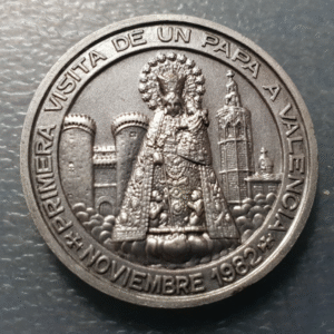 MEDALLA RELIGIOSA 1982 VISITA VALENCIA PAPA JUAN PABLO II / VIRGEN DESAMPARADOS