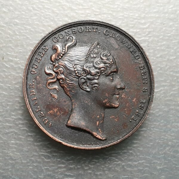 GREAT BRITAIN WILLIAM IV & ADELAIDE BRONZE CORONATION MEDAL 1831 33 mm - Imagen 2